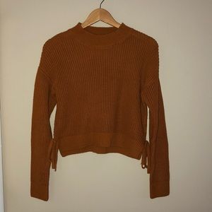 Burnt Orange Sweater w Ties as the Side